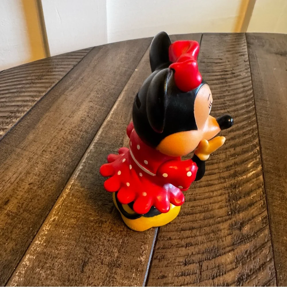 Vintage Walt Disney Minnie Mouse‎ with Flower Plastic Coin Bank 5.5